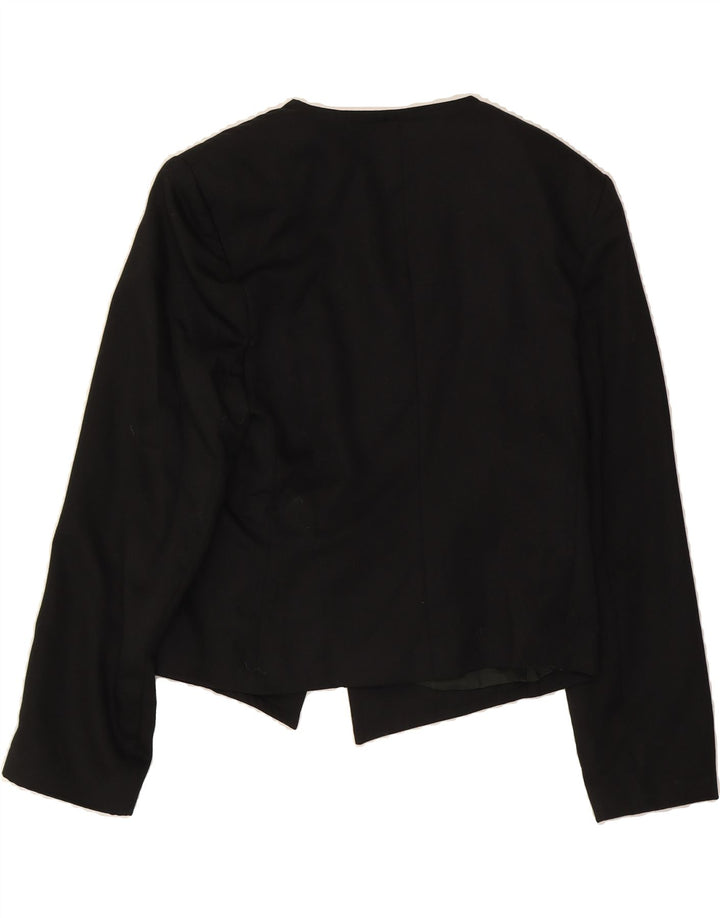 VINTAGE Womens 1 Button Blazer Jacket IT 46 Large Black Virgin Wool Vintage Vintage and Second-Hand Vintage from Messina Hembry 