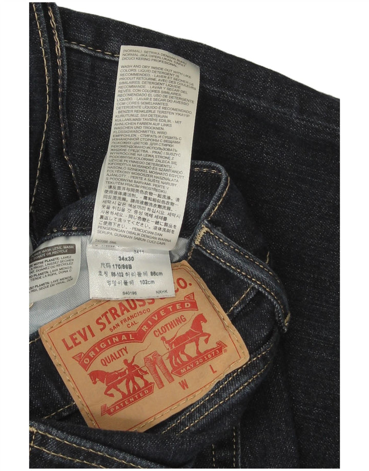 Męskie jeansy Levi's Slim W34 L30 Granatowa bawełna