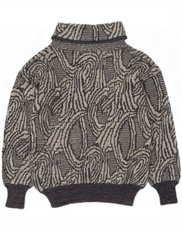 Vintage damski sweter z okrągłym dekoltem w kształcie skrzydła nietoperza UK 14, średni szary