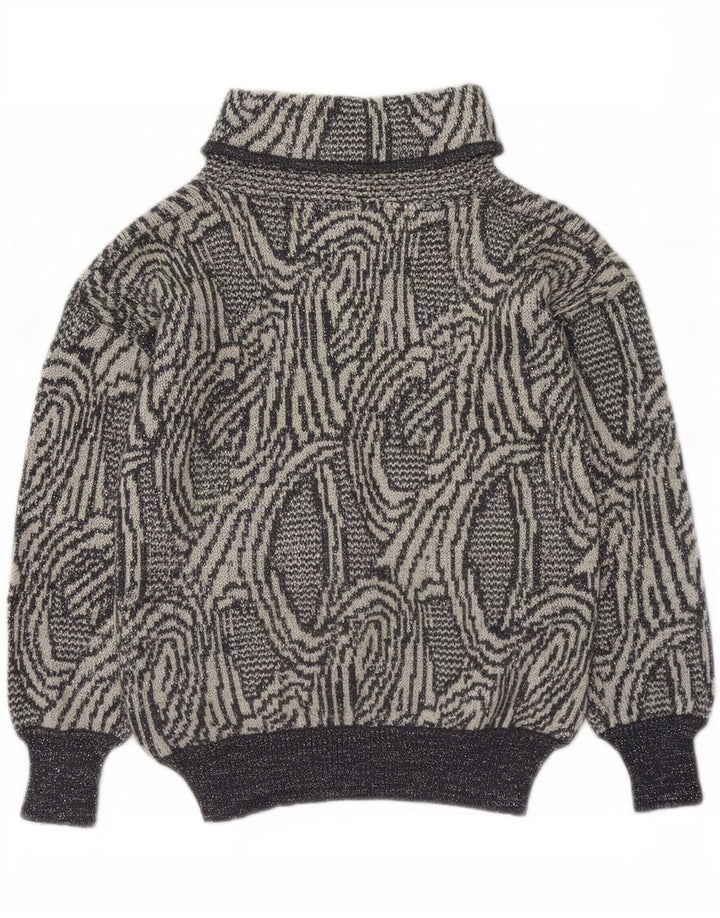 Vintage damski sweter z okrągłym dekoltem w kształcie skrzydła nietoperza UK 14, średni szary