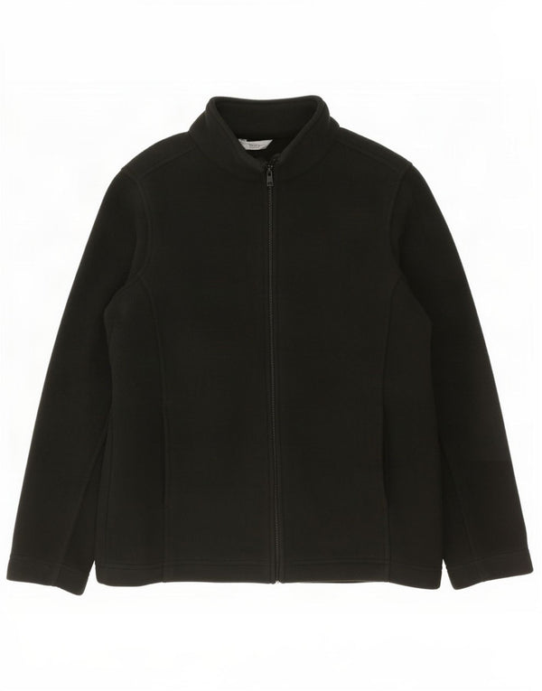 Marks & Spencer Damska kurtka polarowa oversize UK 10, mała, czarna, poliestrowa