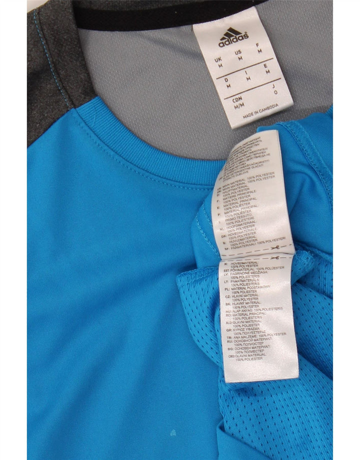 Adidas Męska koszulka Top Medium Blue Colorblock Poliester