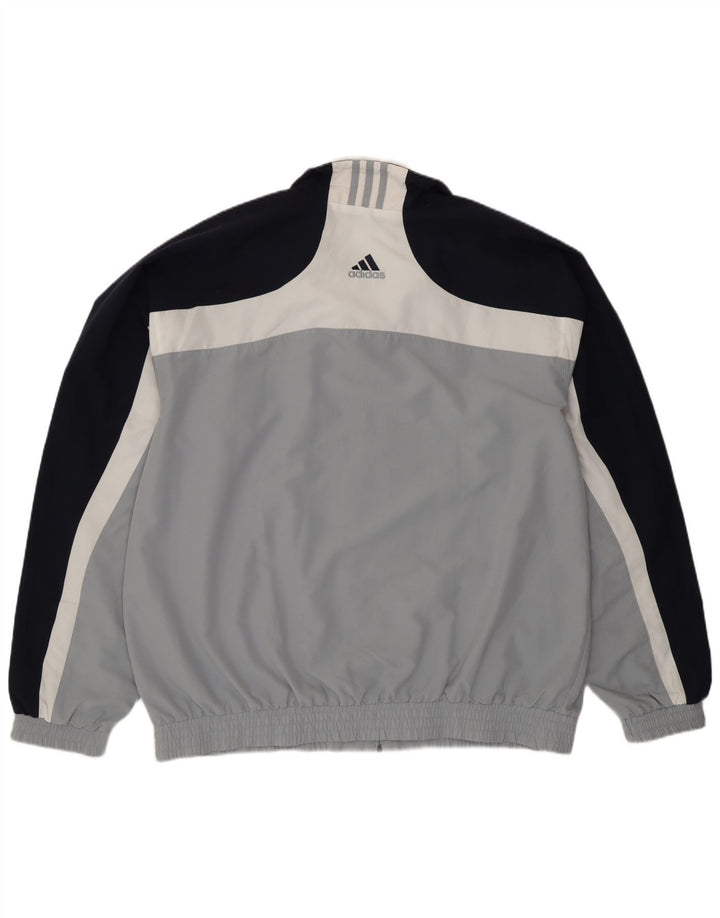 Męska kurtka dresowa Adidas UK 46/48 XL Szary poliester z blokami kolorów
