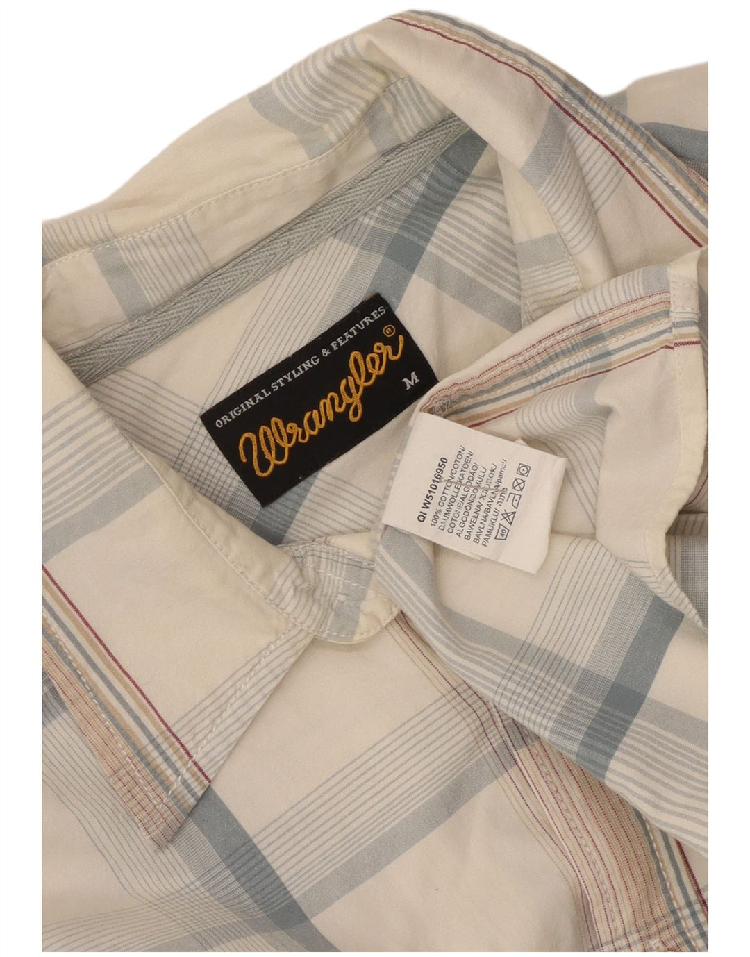 Koszula męska Wrangler, bawełniana, w średnią białą kratkę