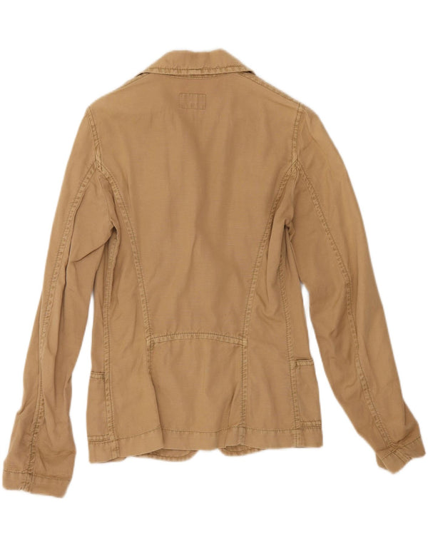 CALVIN KLEIN Womens 3 Button Blazer Jacket UK 10 Small Beige Linen