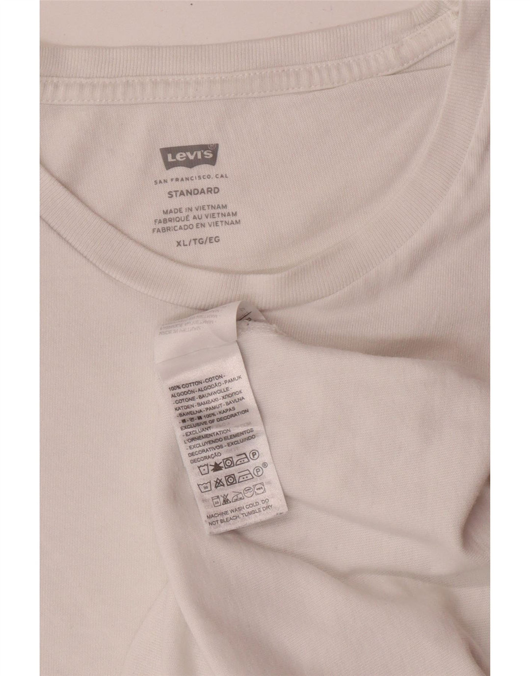 Męska koszulka LEVI'S o standardowym kroju, XL, biała, bawełniana