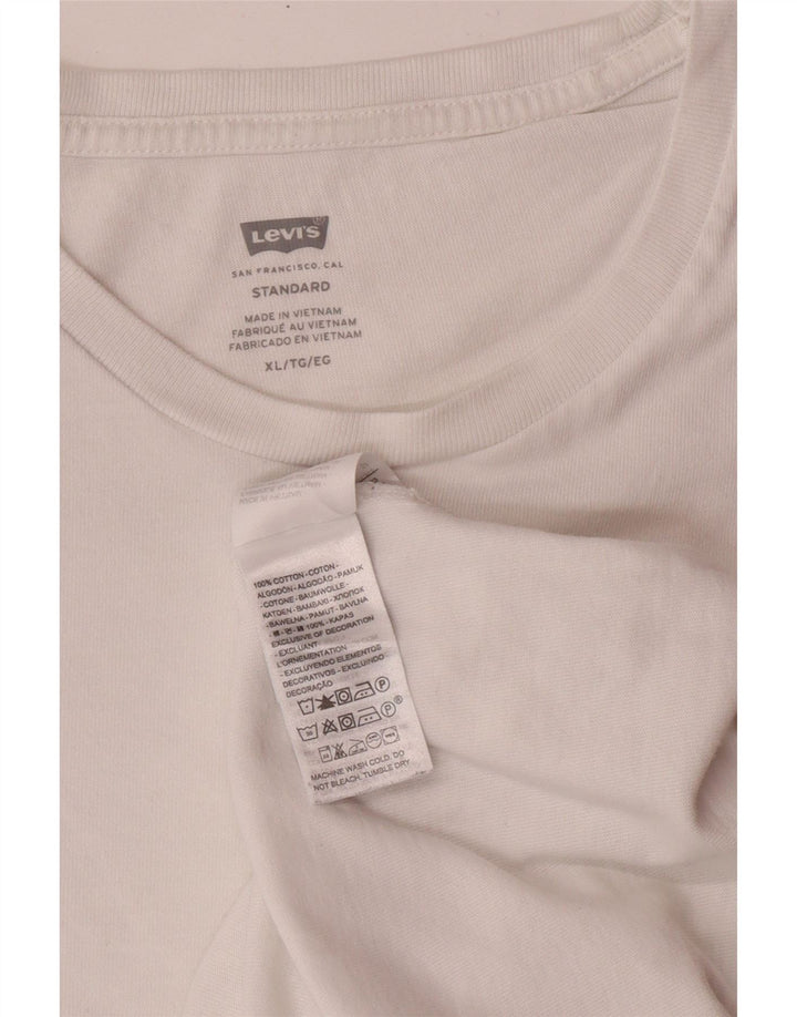 Męska koszulka LEVI'S o standardowym kroju, XL, biała, bawełniana