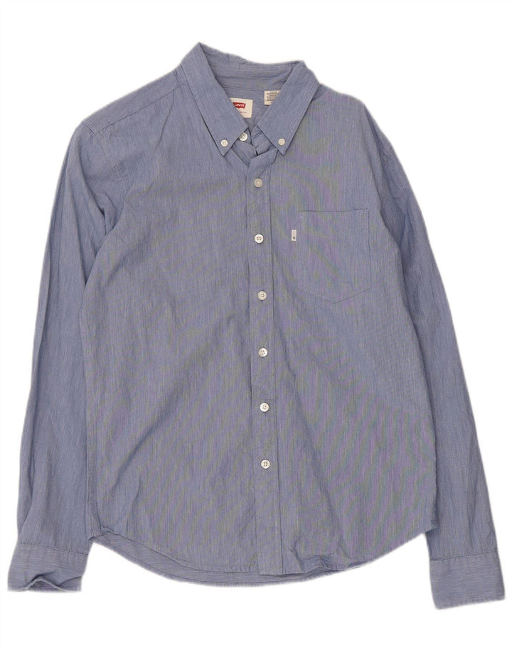 Koszula męska Levi's, mała, niebieska, bawełniana w cętki