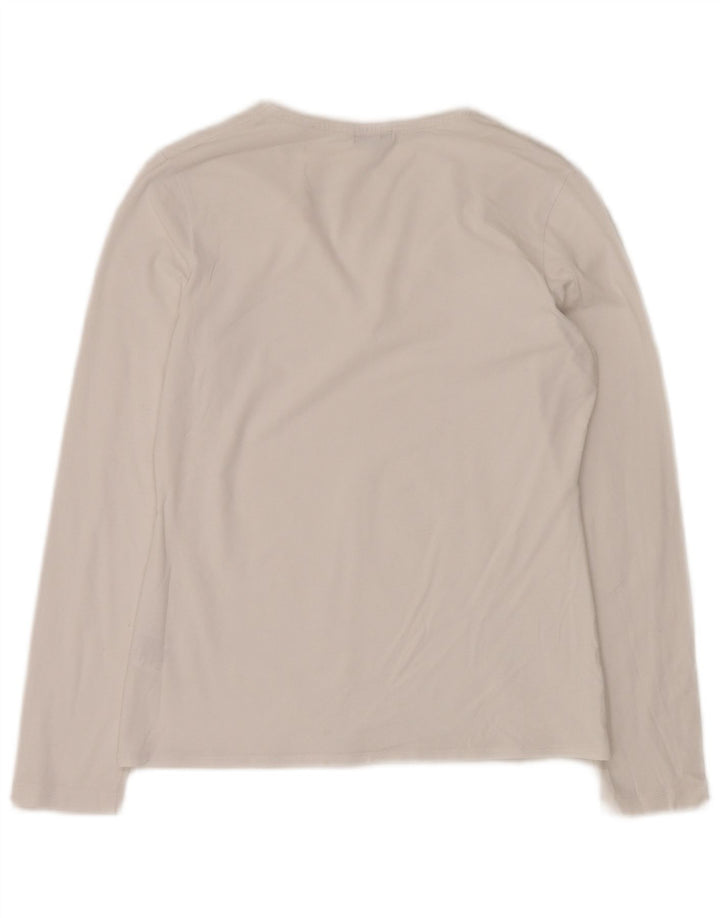 Damski top JIGSAW z długim rękawem, UK 12, średnia biała bawełna