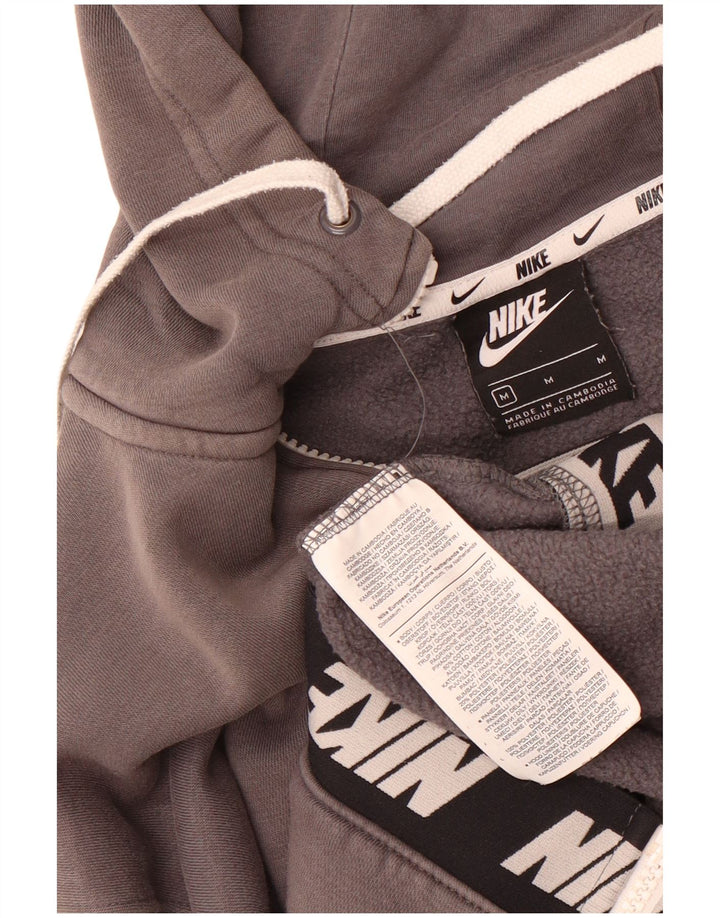 Męski sweter z kapturem i zamkiem błyskawicznym Nike, bawełniany, w kolorze średniej szarości