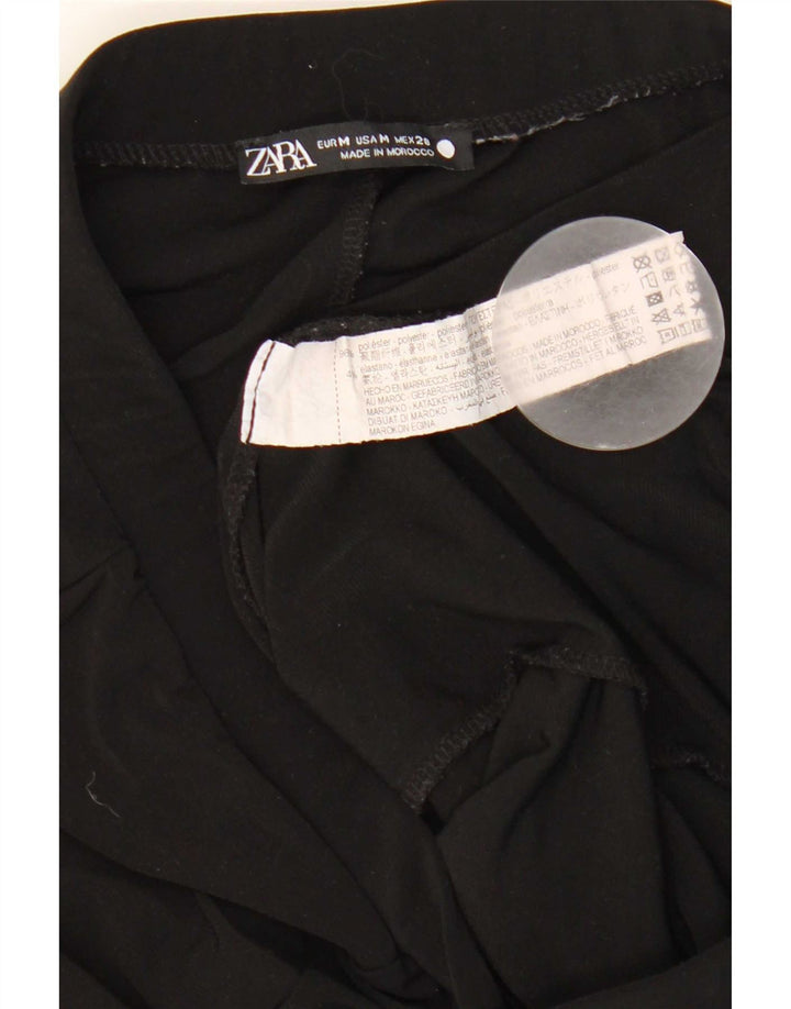 Damskie spodnie typu slim casual Zara, średnie W28 L34, czarny poliester