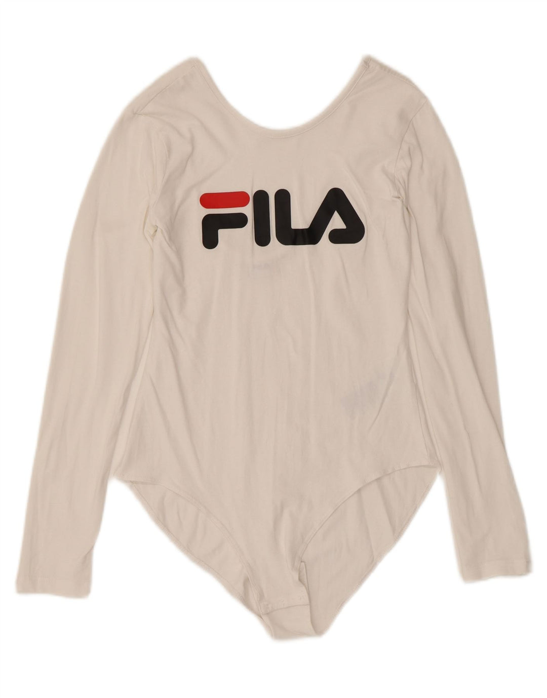 Damskie body Fila z długim rękawem, grafiką, UK 12, średnia, biała bawełna