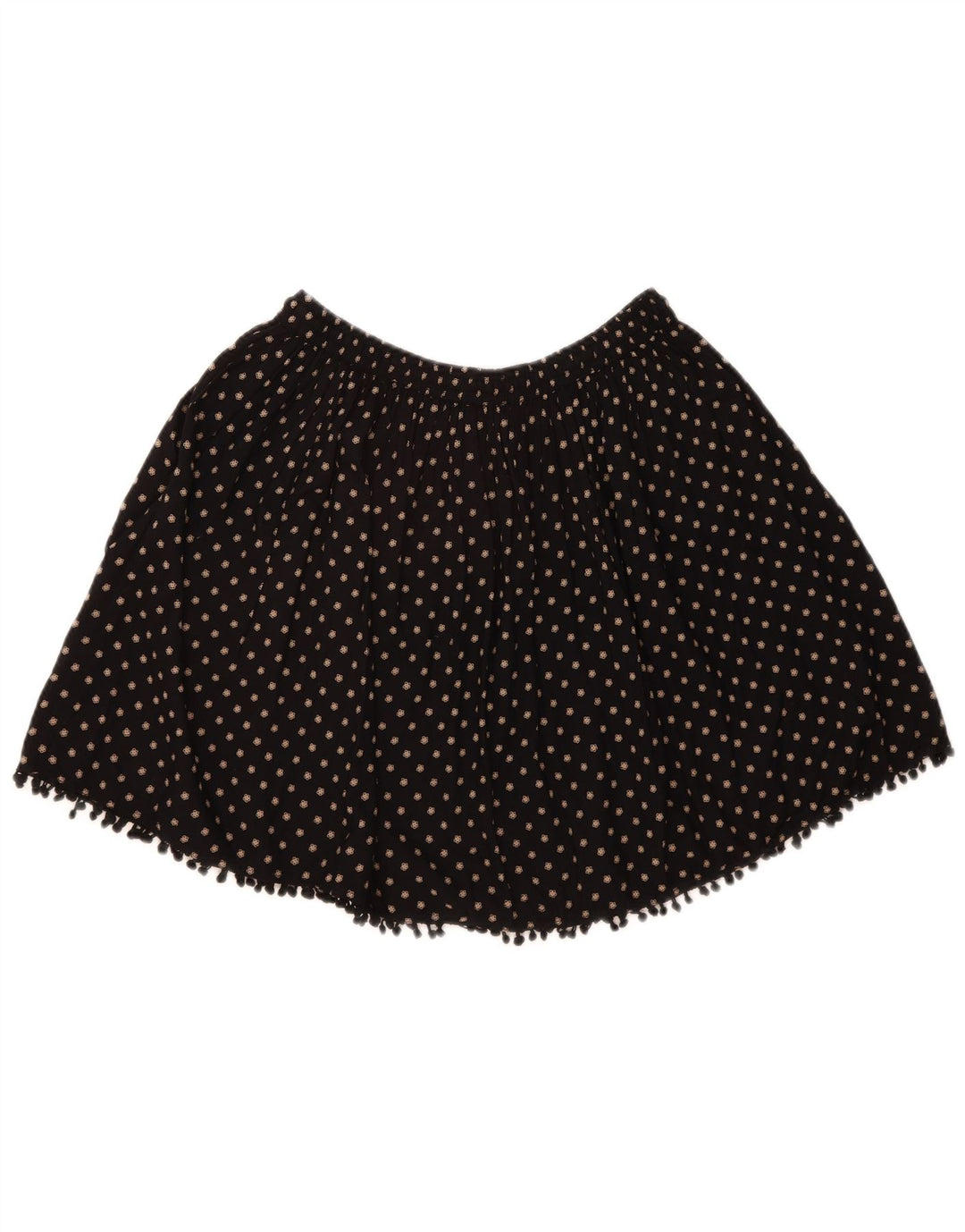 BENETTON Womens Mini Skirt Large W34  Black Floral Viscose