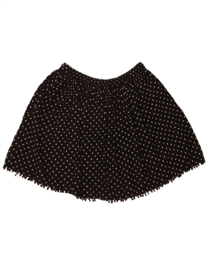 BENETTON Womens Mini Skirt Large W34  Black Floral Viscose