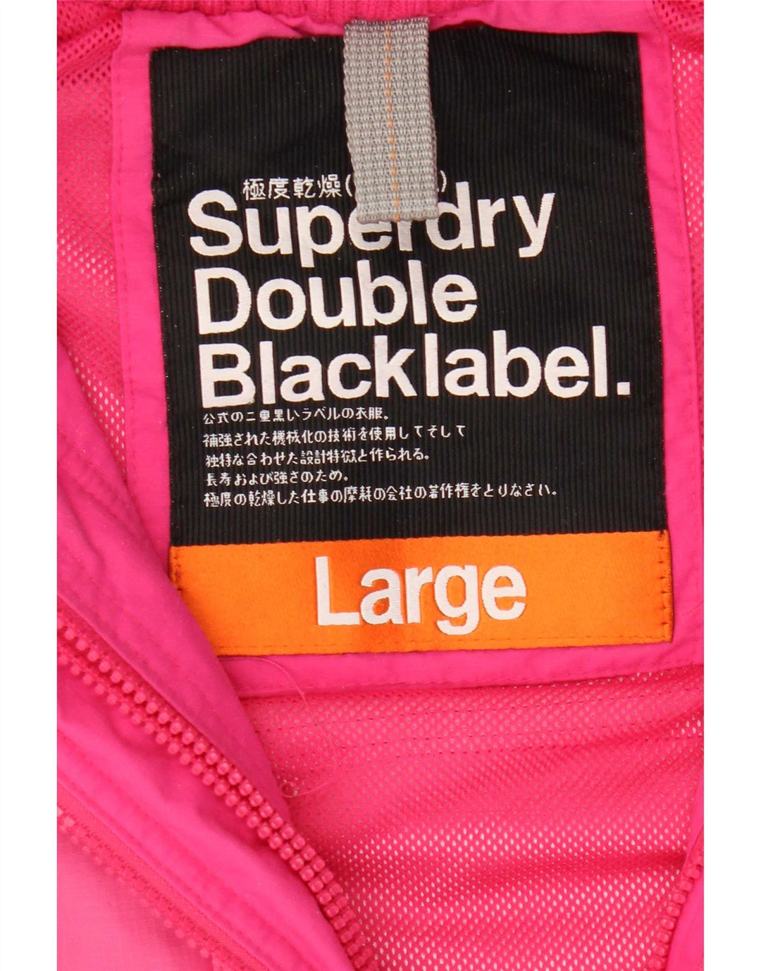 Damska kurtka przeciwdeszczowa Superdry Graphic UK 14, duża, różowa, nylonowa