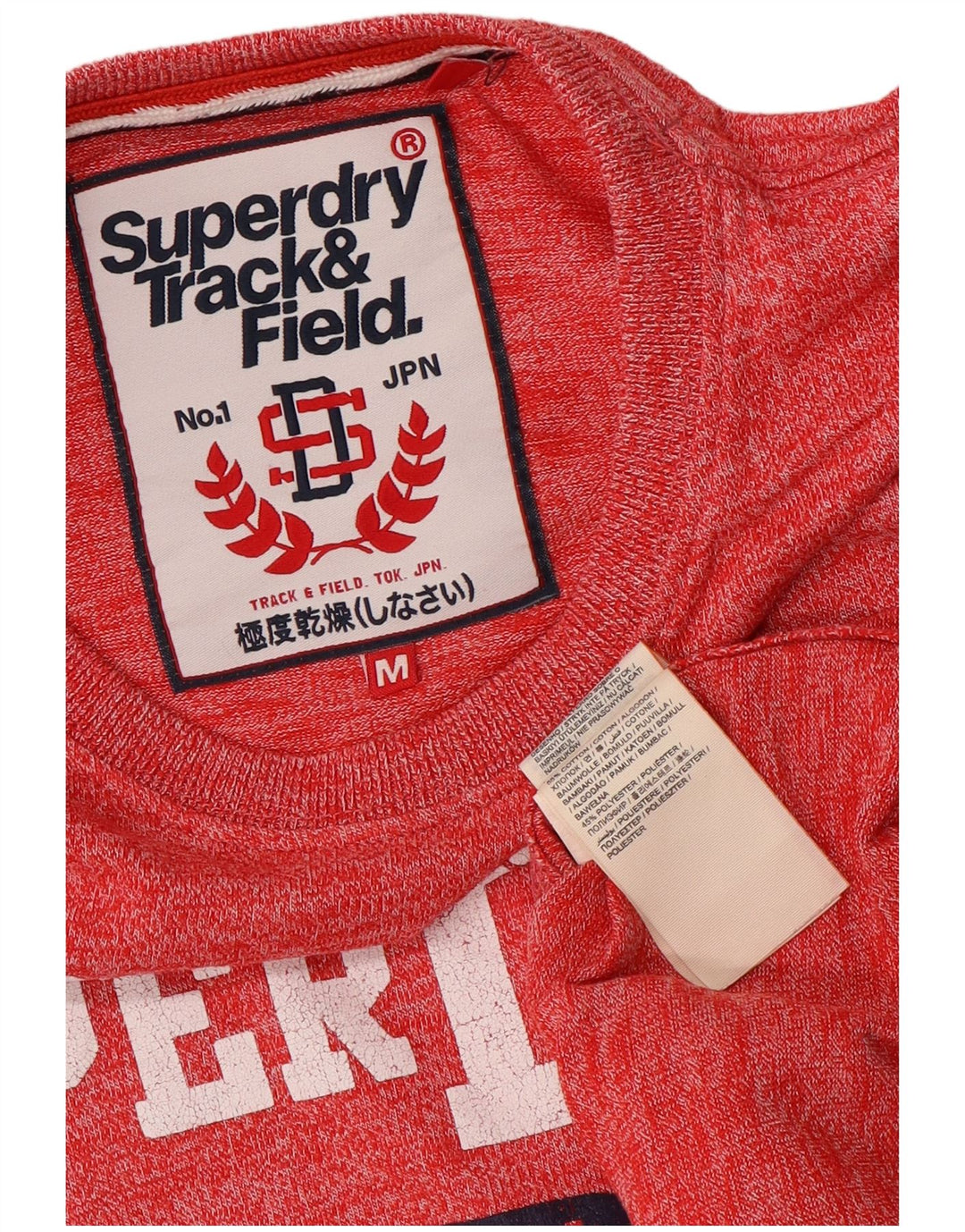 Męski T-shirt z grafiką Superdry, bawełniany, średni czerwony