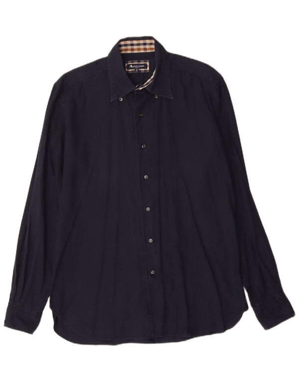 Koszula męska AQUASCUTUM Rozmiar 16 1/2 42 Duża Granatowa Bawełna