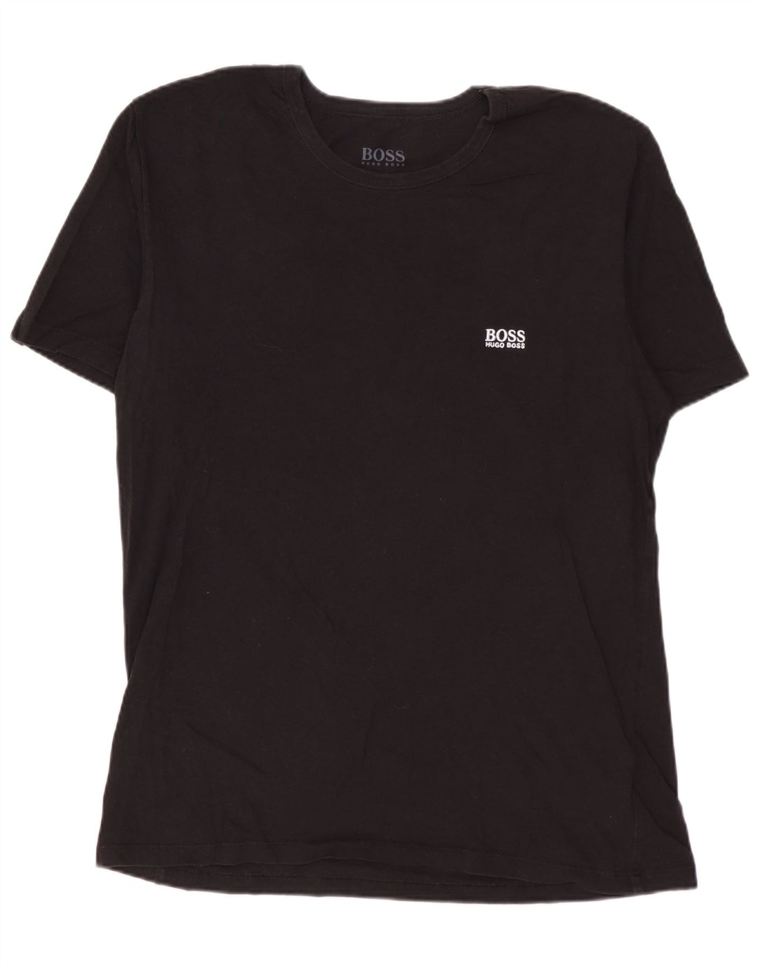 T-shirt męski HUGO BOSS Top, średni czarny, bawełniany