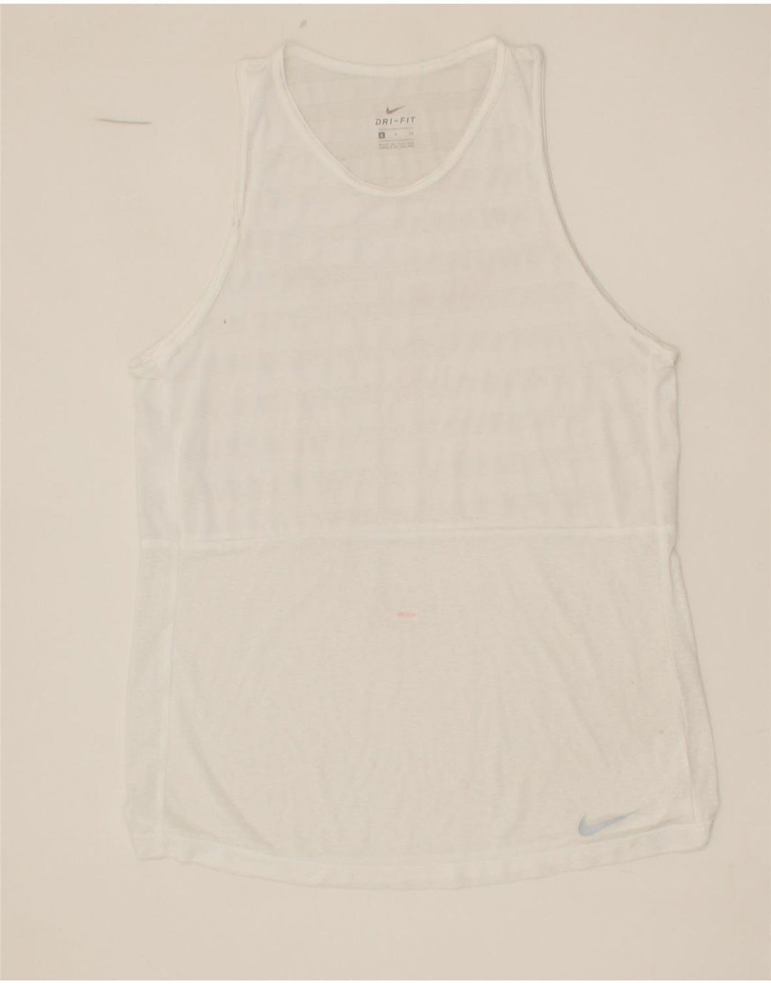 NIKE Womens Dri Fit Vest Top UK 10 Small White Vintage Nike and Second-Hand Nike from Messina Hembry 