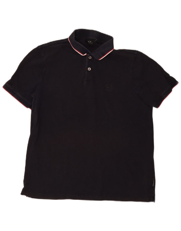 Męska koszulka polo Armani Exchange XL, czarna, bawełniana w paski