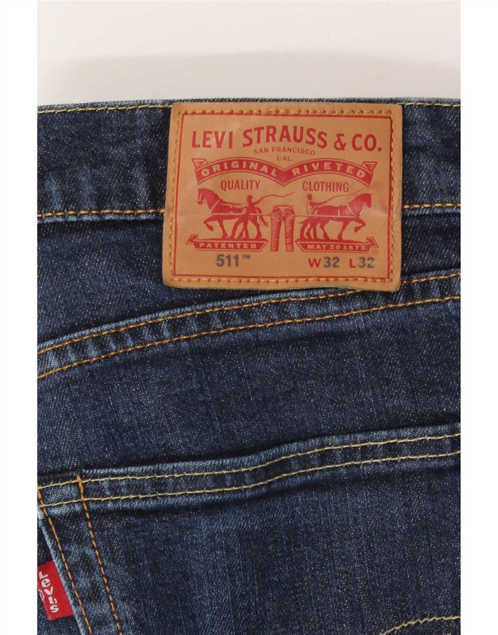 Męskie jeansy Levi's 511 Slim W32 L32 Granatowa bawełna