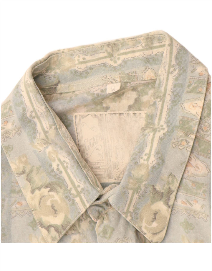 Koszula męska w stylu vintage, średnio niebieska w kwiaty