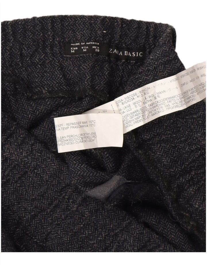 Spodnie damskie Zara Joggers Medium W28 L27 Granatowa wiskoza w jodełkę