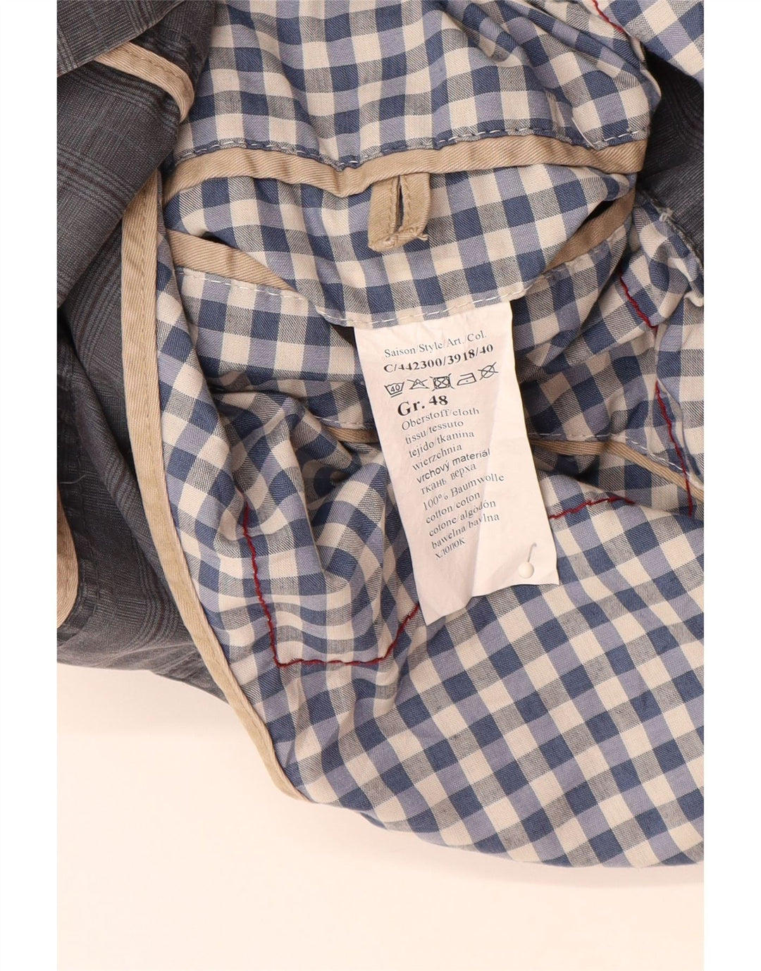 Męska marynarka CAMEL ACTIVE zapinana na 2 guziki IT 48, bawełniana w średnią niebieską kratkę