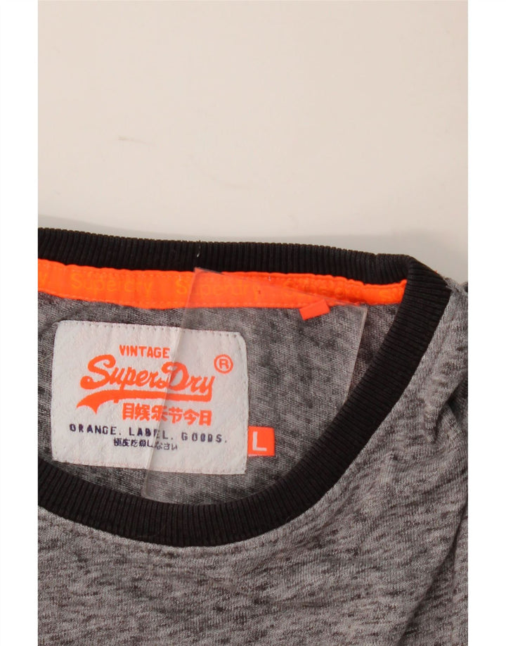Męski T-shirt Superdry, duży, szary, nakrapiany