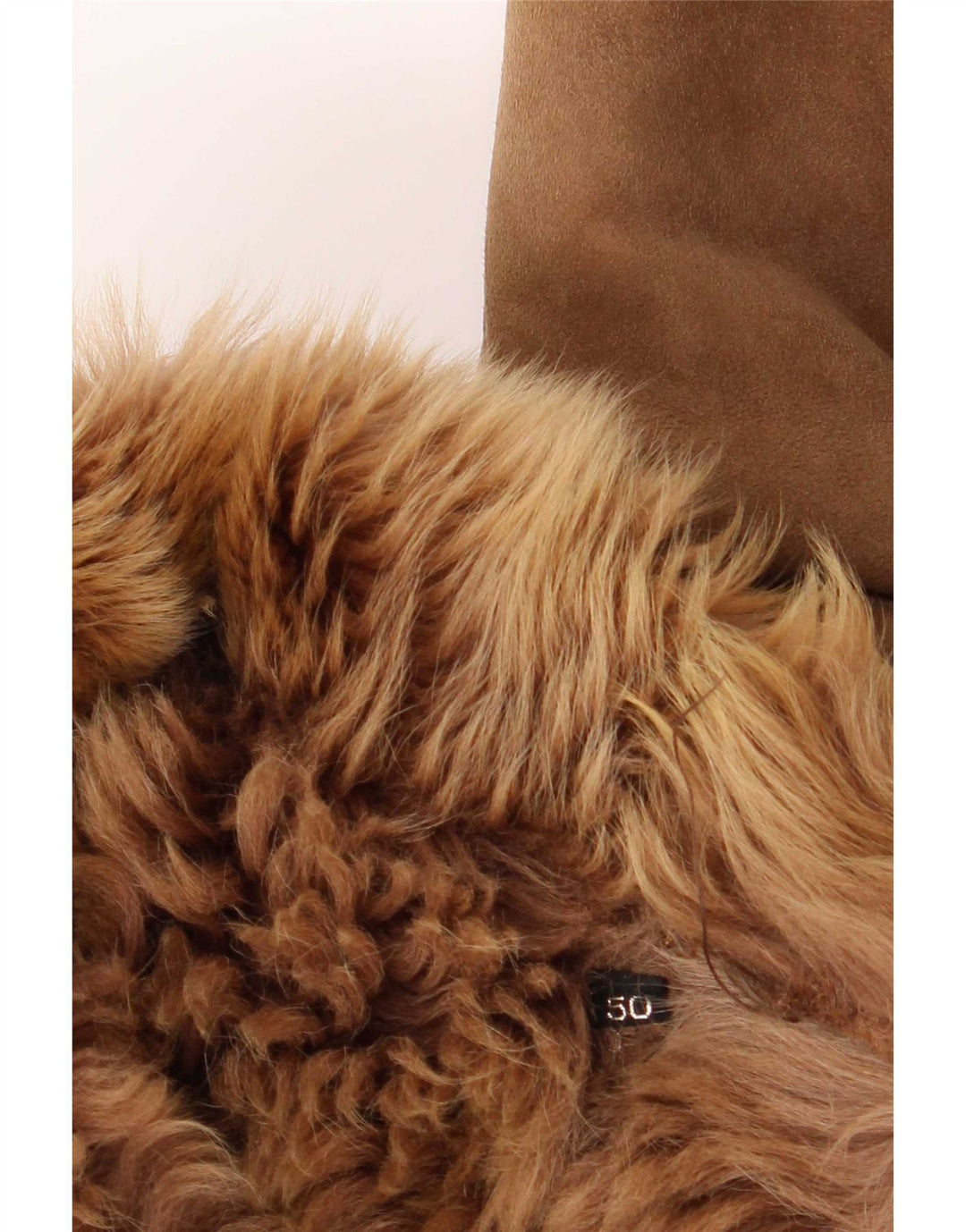 Vintage damska luźna kurtka shearling IT 50 XL, brązowa, klasyczna