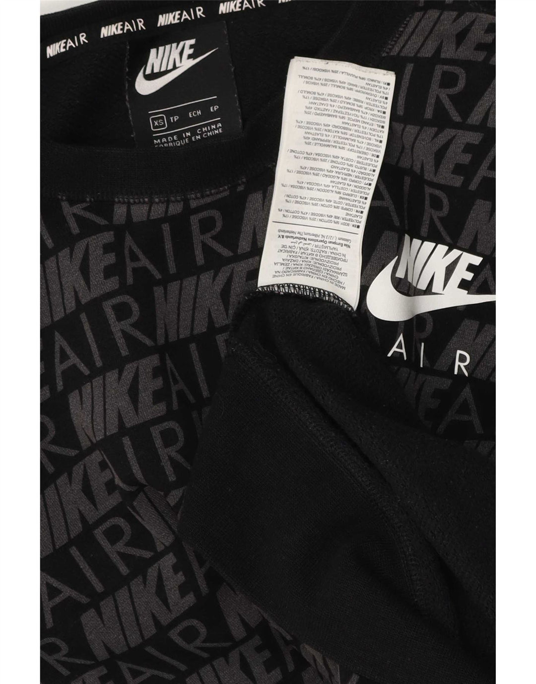 Męska bluza z grafiką Nike, sweter XS, czarna, bawełniana