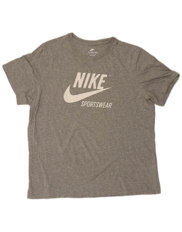 Męska koszulka z grafiką Nike, XL, szara, nakrapiana bawełna