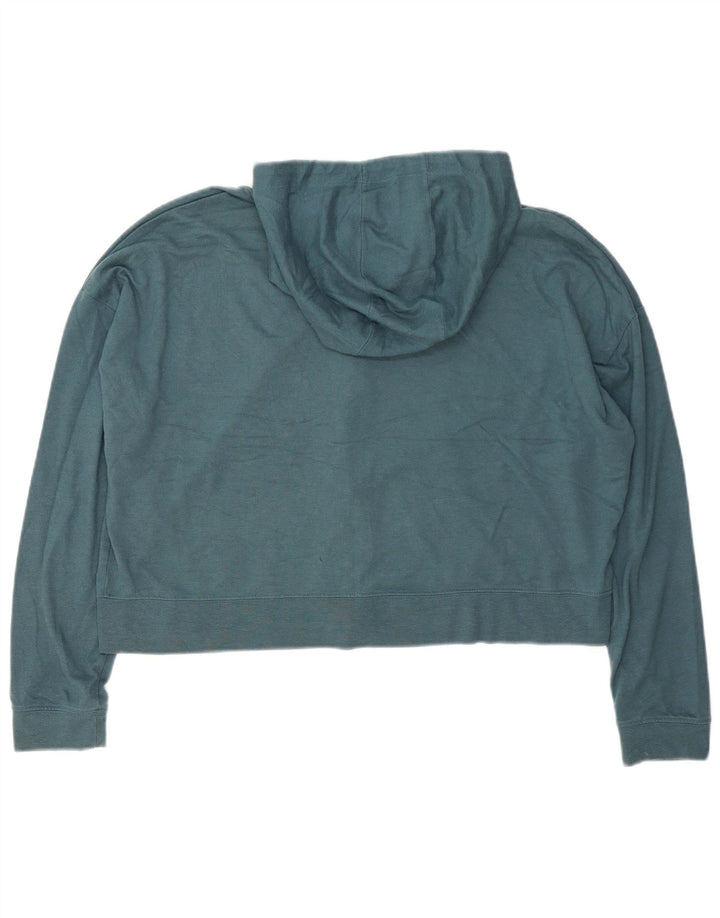 Damska bluza z kapturem i zamkiem błyskawicznym Nike, Crop Oversized, UK 14, średni niebieski poliester