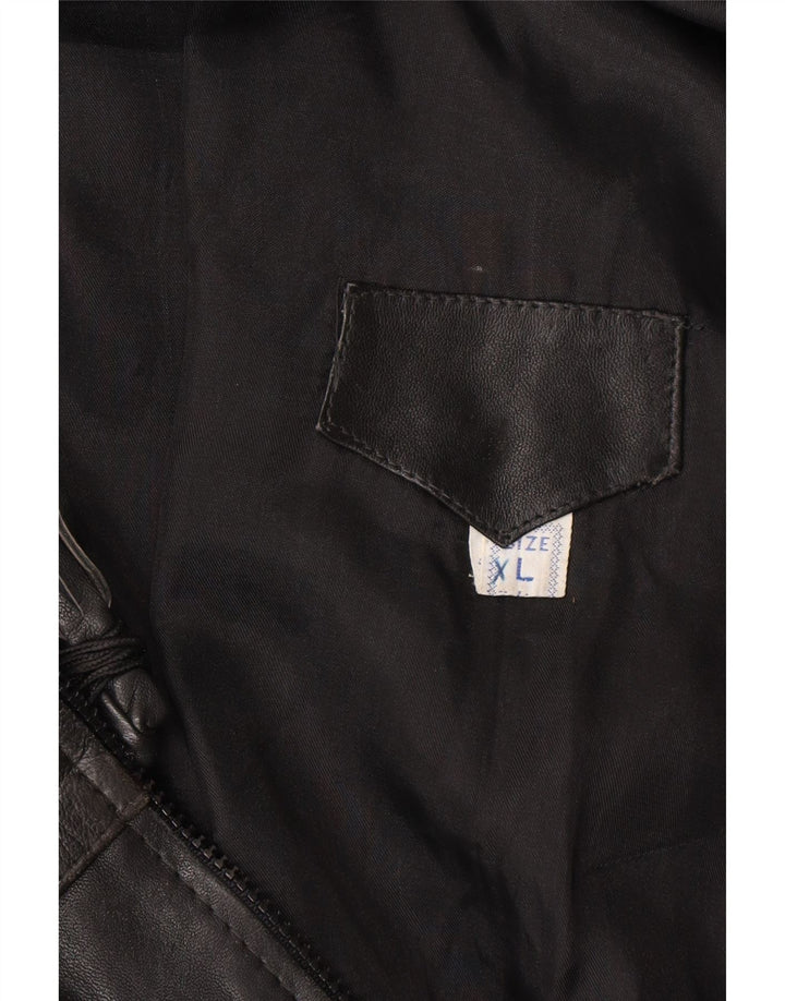 VINTAGE Mens Leather Jacket UK 40 Large Black Vintage Vintage and Second-Hand Vintage from Messina Hembry 