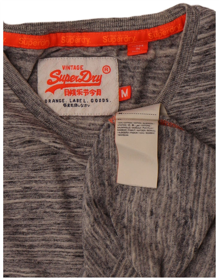 T-shirt męski Superdry Średnio szary, bawełniany nakrapiany