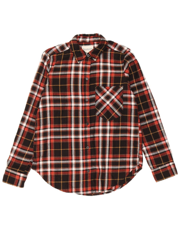 Damska koszula flanelowa o luźnym kroju Abercrombie & Fitch UK 6 XS w czarną kratę