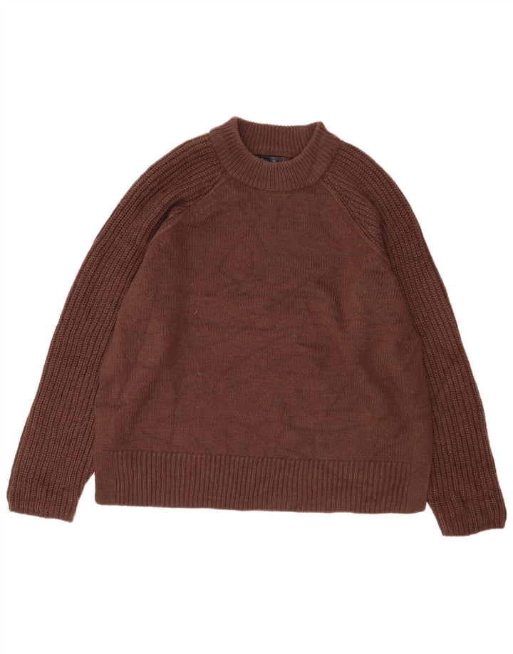 Marks & Spencer Męski sweter z golfem, duży, brązowy akryl