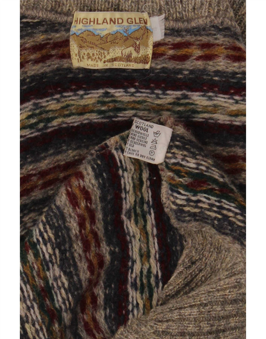 Męski sweter zapinany na guziki Highland Glen Średni szary Fair Isle Wool