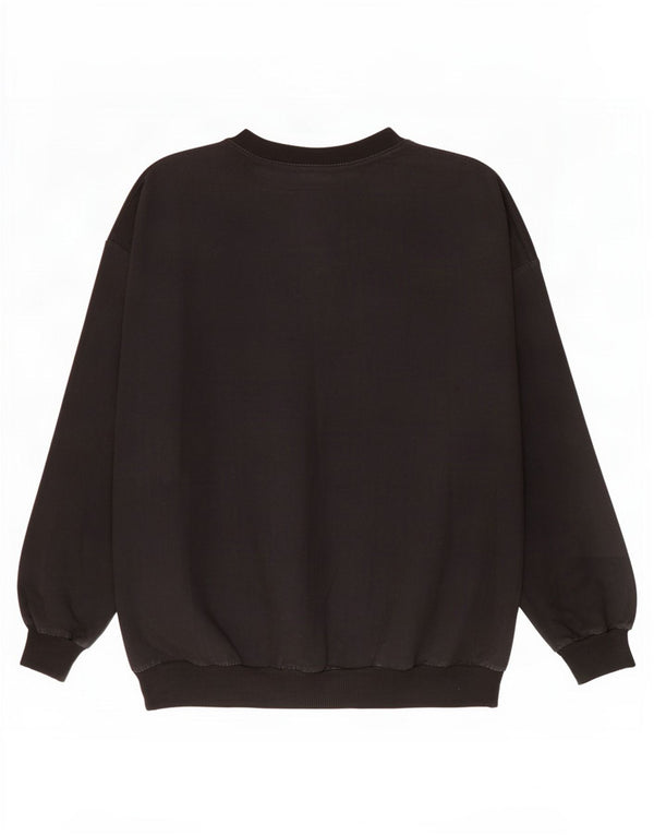 Damska bluza oversize w stylu vintage, UK 14, średnia czarna, bawełniana w kwiaty
