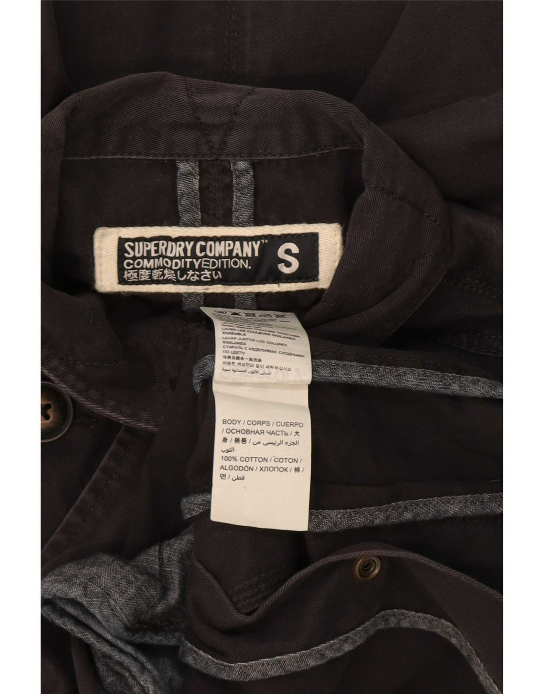 Męska kurtka parka Superdry UK 36, mała, czarna, bawełniana