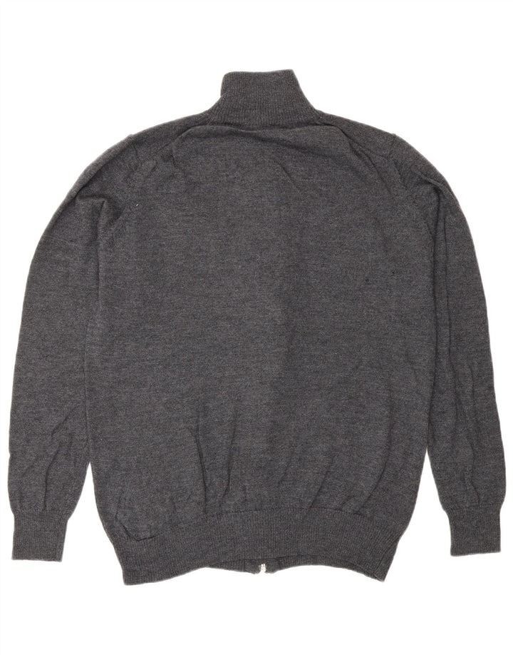 Męski sweter rozpinany Zara XL, szara wełna