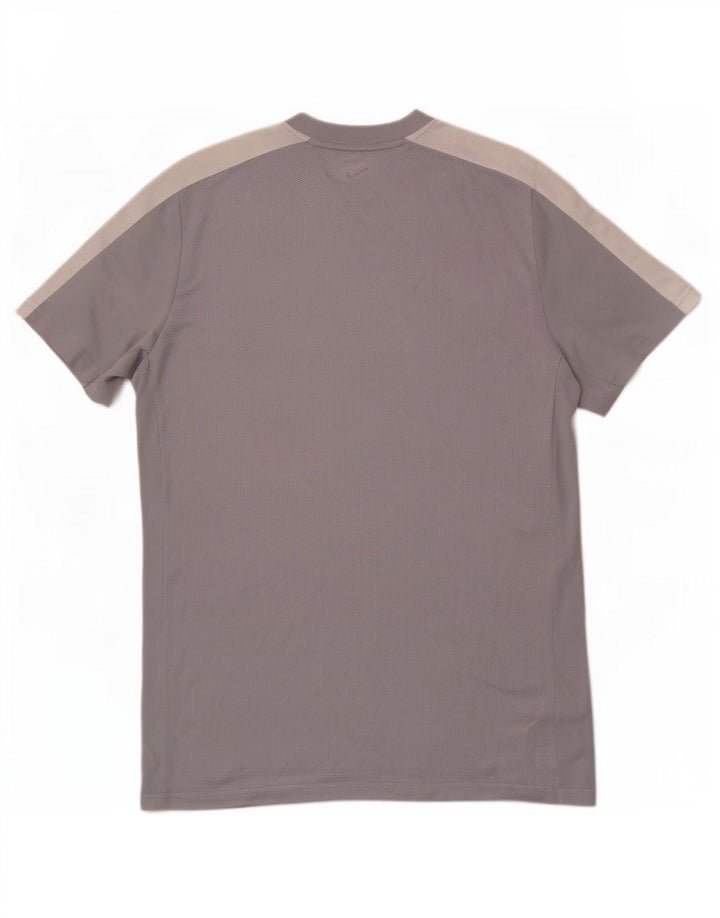 Męski T-shirt Nike Dri Fit Slim Top, duży szary poliester z blokami kolorów