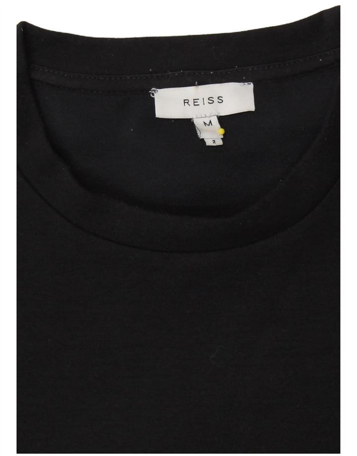 T-shirt damski Reiss Top UK 12, średni czarny poliester