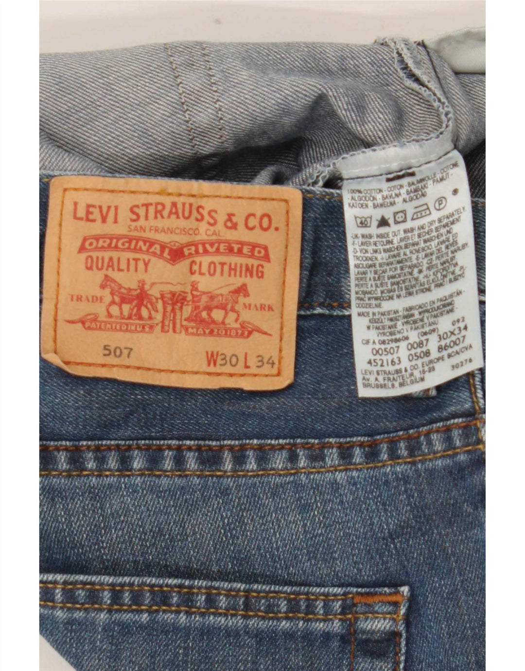 Męskie jeansy Levi's 507 Bootcut W30 L30 Niebieska bawełna