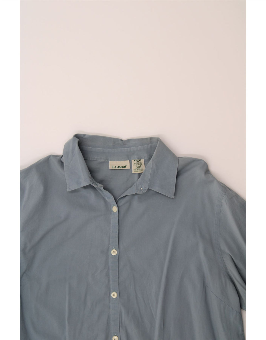 L.L.BEAN Womens Oversized Shirt UK 14 Medium Blue Cotton Vintage L.L.Bean and Second-Hand L.L.Bean from Messina Hembry 