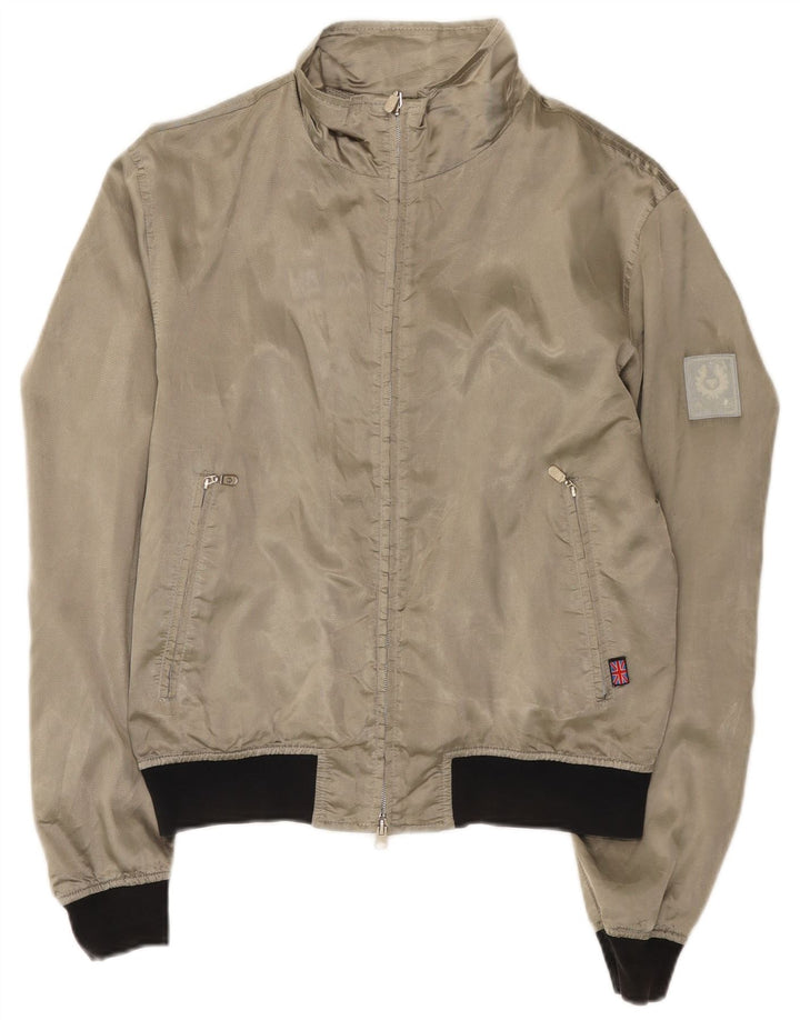 Damska kurtka bomberka Belstaff UK 14, nylon w kolorze średnioszarym