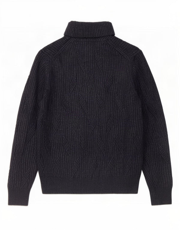 Marks & Spencer Damski sweter z golfem UK 14, duży, granatowy