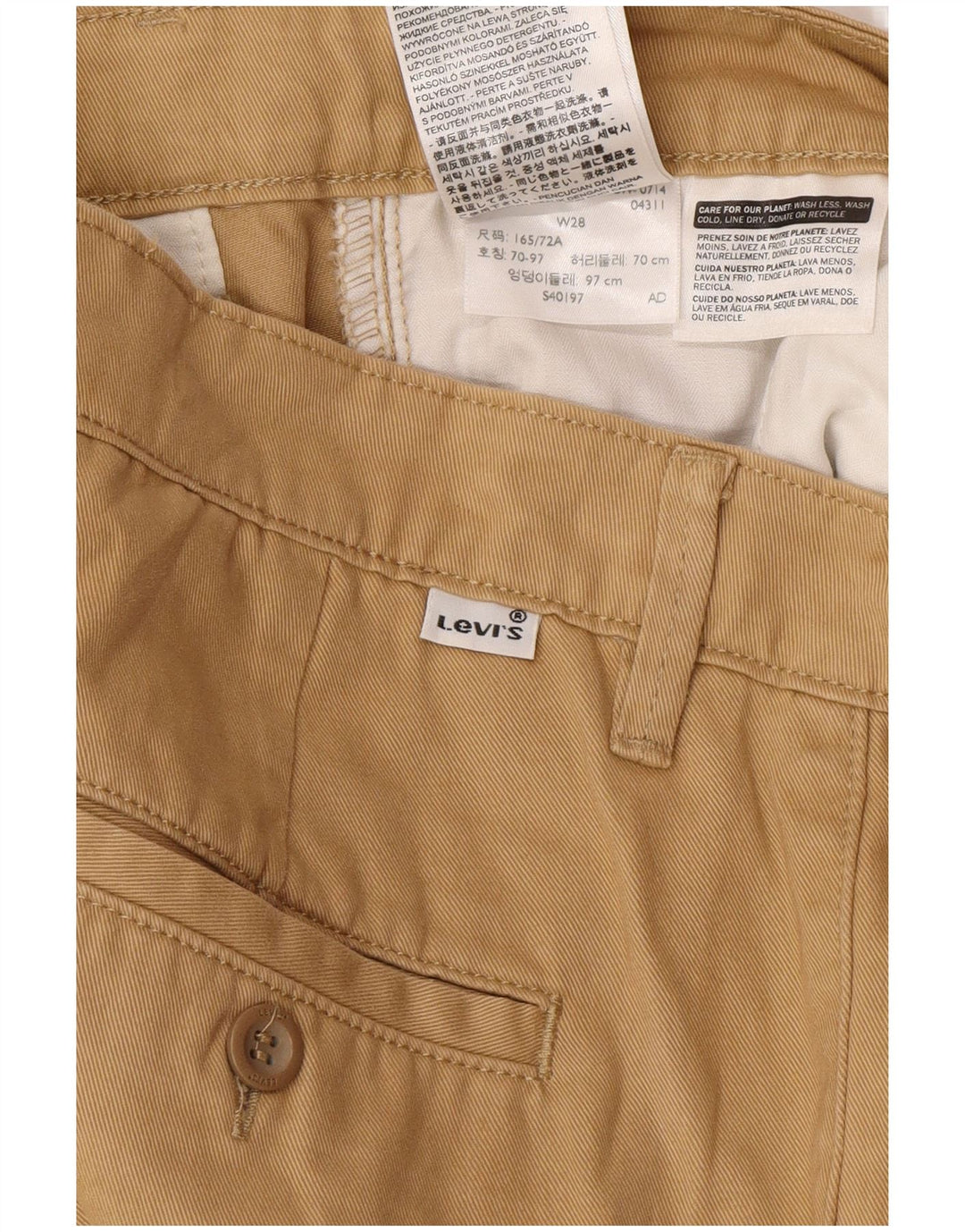 Damskie proste spodnie garniturowe LEVI'S W28 L28 Beżowa bawełna