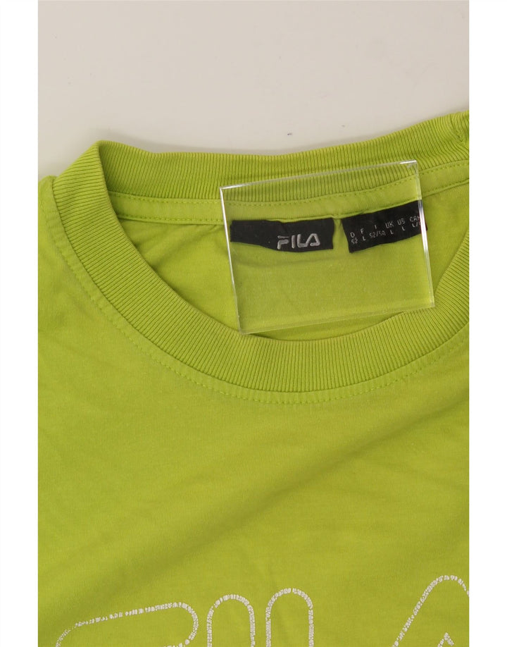 FILA Mens Graphic T-Shirt Top Large Green Vintage Fila and Second-Hand Fila from Messina Hembry 
