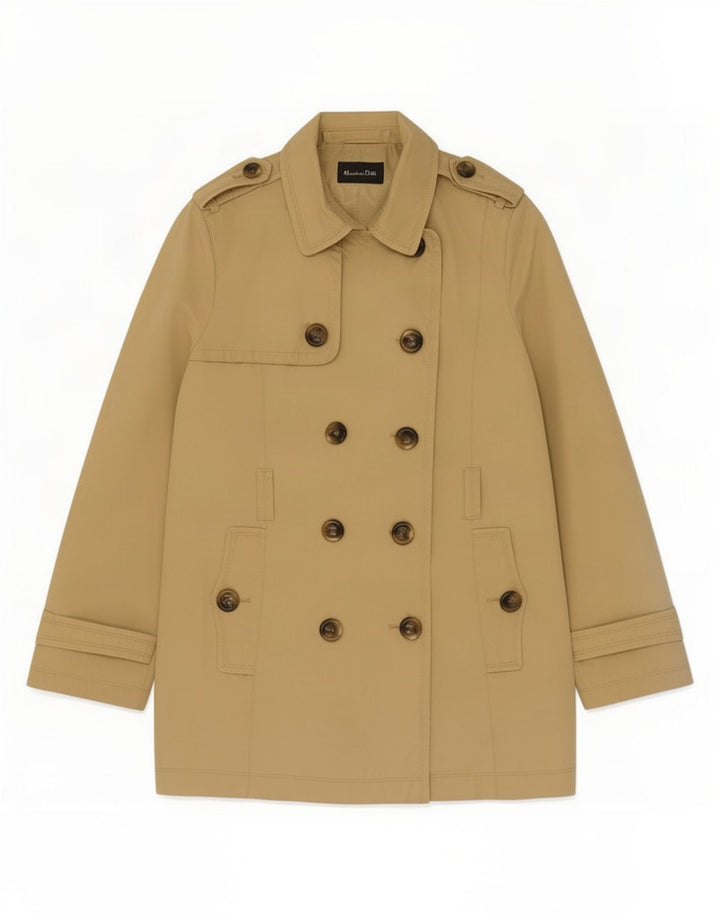 Trencz damski Massimo Dutti UK 14, duży, beżowy, bawełniany